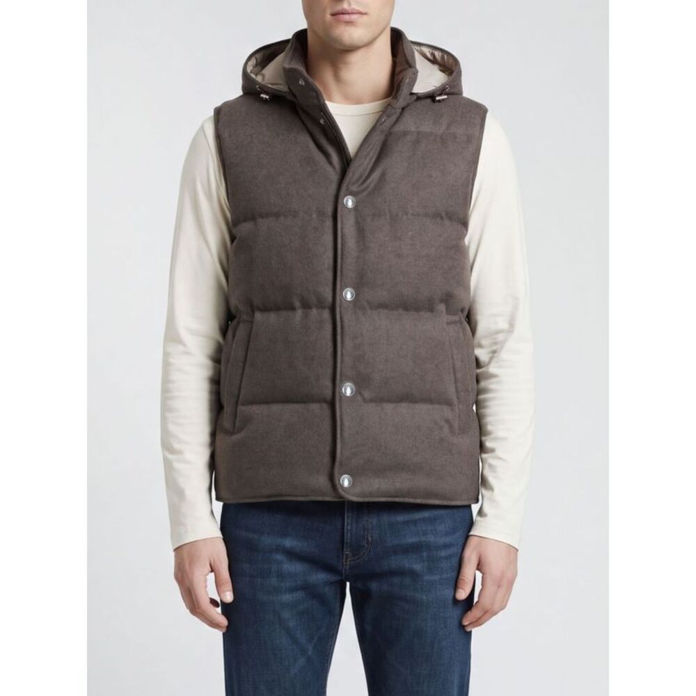Eleventy Men Quilted Cashmere Vest Eleventy With Removable Hood